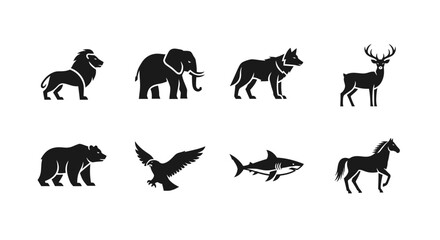 Collection of wildlife animal silhouettes, representing the diversity of the animal kingdom