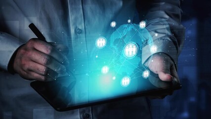 People networking, business connections, digital networking platforms, professional collaboration, and expanding opportunities through business relationship building and engagement. Muxer - Powered by Adobe