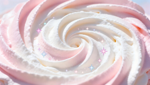 Pink and White Frosting Swirl Texture, Cute Kawaii Pastel Dessert
