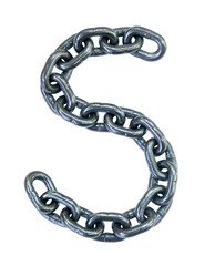 Obraz premium The letter S formed by a chain, with a modern, industrial look 