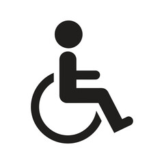 Wheelchair accessibility symbol for disabled passengers indicating inclusive airport services