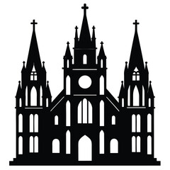 Obraz premium cathedral vector icon on white background