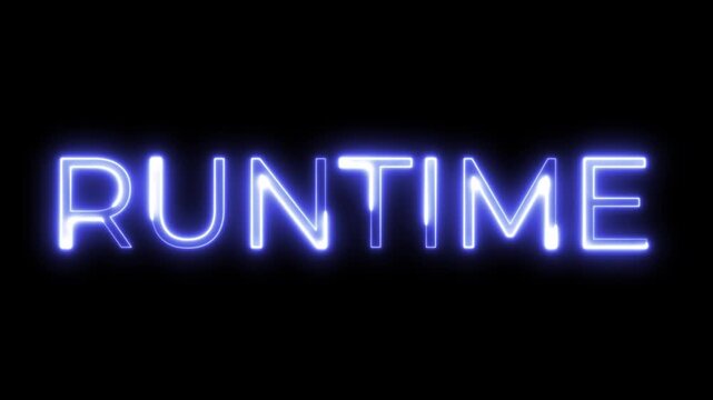 Runtime Neon Typography Animation