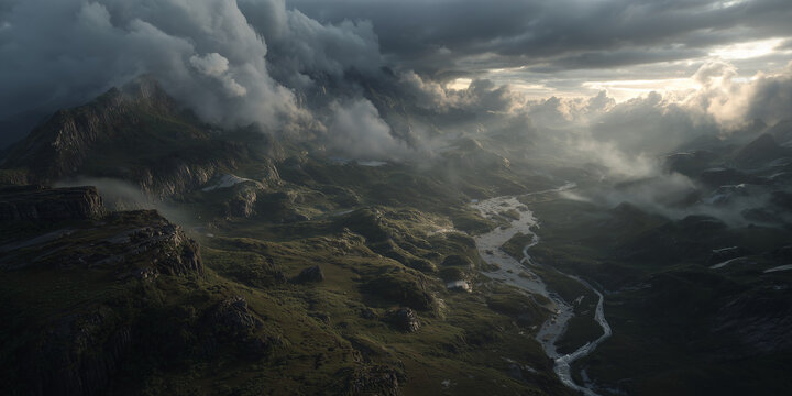 cloudy golden hour lanscape
