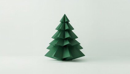 Fototapeta premium Abstract Christmas tree shape in green minimalist design 