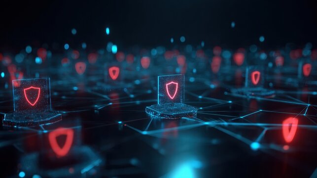 Cybersecurity measures enhancing digital protection virtual environment digital art futuristic perspective data security concepts