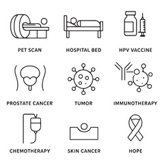 Cancer icons set vector