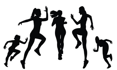 Women Running Silhouette Collection