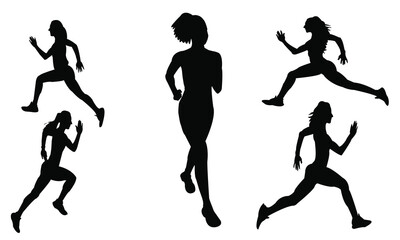 Women Running Silhouette Collection