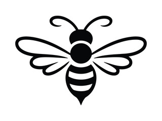 Obraz premium Cute Bee Insect Silhouette - Honeybee, Pollinator & Nature Symbol