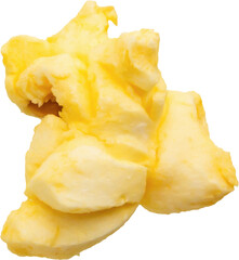 Tasty popcorn close up isolated on white background