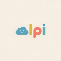 Cheerful Cloud and Colorful Letters: A whimsical logo design, combining a smiling cloud icon with vibrant letters. Perfect for a brand seeking a playful and friendly identity.