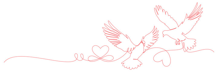 dove as a symbol of love and affection with vector line art style 2.eps