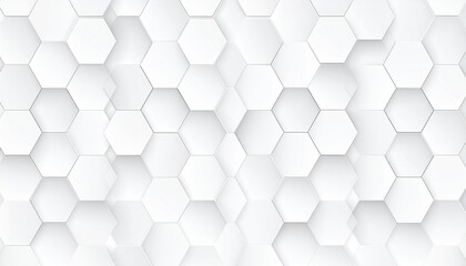 White hexagonal grid with subtle outlines and dark vertex dots forming a minimal geometric pattern.