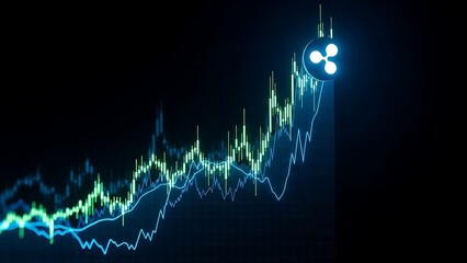 Conceptual graph of digital asset market showing strong upward trend, signifying investment potential and economic growth in the digital finance sector