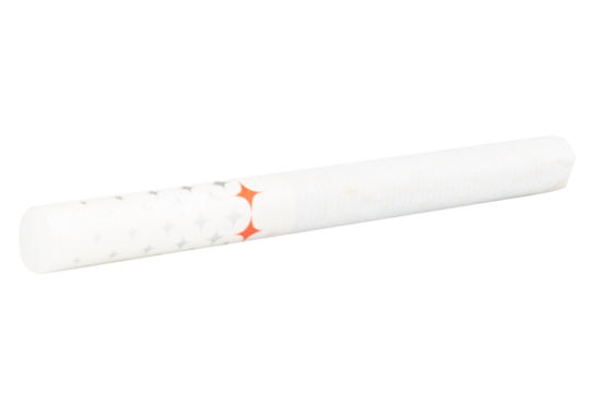 White star shaped filter cigarettes on white background