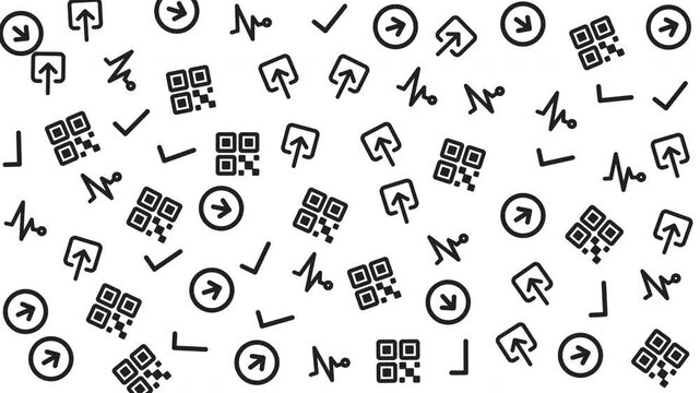 Scanning QR Codes on Digital Devices, Technology Interaction, Modern Graphic Icons, Digital Environment, Close-Up View, Connectivity Concept