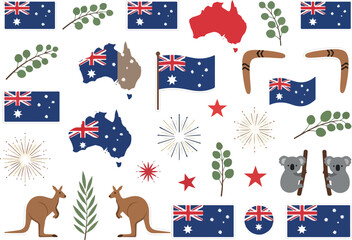 Australia Day Celebration Icons of Culture and Wildlife