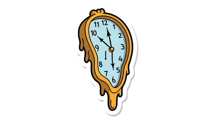Surreal melted clock illustration for imagination, creativity, and abstract time concepts