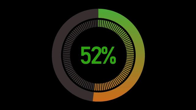 progress gauge glowing progress indicator bar, Animation Stock Video Loopable and Suitable for all Devices neon indicator of the download process.