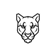Minimalist flat design logo of stylized panther head with a geometric design vector illustration vector logo template