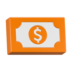dollar paper 3d rendering icon gold color