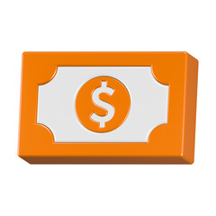dollar paper 3d rendering icon gold color