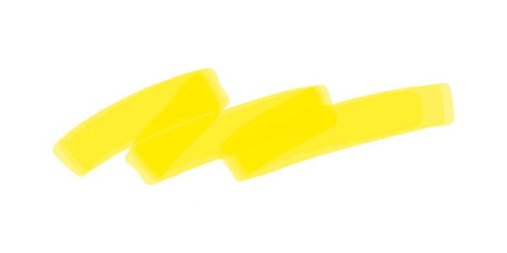 手描きマーカーのアンダーライン 黄色