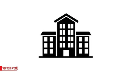 Modern building icon with transparent background