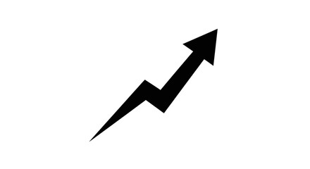 Upward trend arrow with transparent background