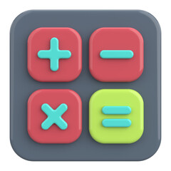 Obraz premium Modern Calculator App Icon. 3D Illustration.