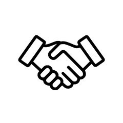Fototapeta premium Handshake agreement icon vector illustration for business partnership success deal collaboration and cooperation