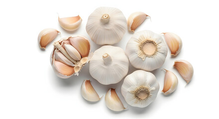 Fresh Whole Garlic Bulbs and Cloves for Cooking.