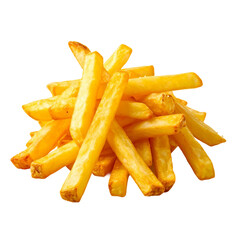 French fries on white and transparent background