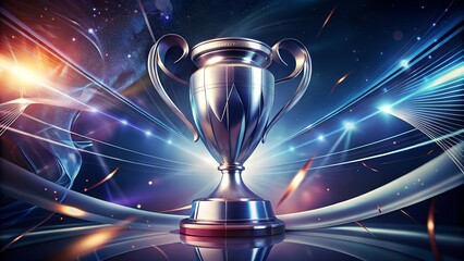 Stunning trophy against vibrant cosmic backdrop represents victory, achievement, and excellence in any field, ideal for motivational and inspirational content