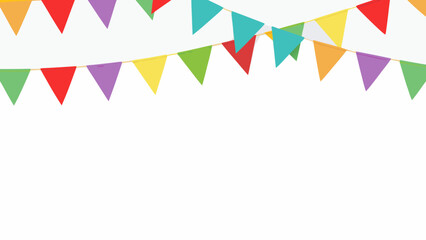 Fototapeta premium Colorful bunting flags decoration for celebrations and parties