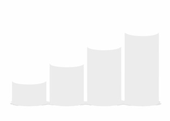 Simple gray bar graph showing upward trend on white background