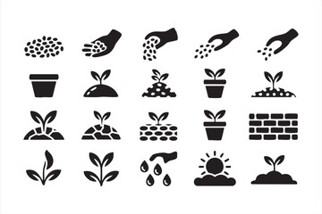 Solar Power and Wind Turbine Vector Line Icons Pack