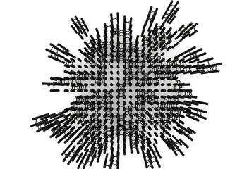A complex molecular structure on a white background