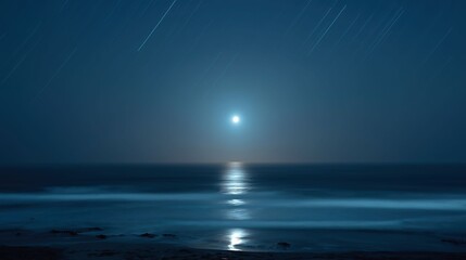 Obraz premium 海上にホバーする青い球体