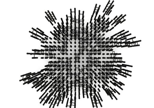 A complex molecular structure on a white background