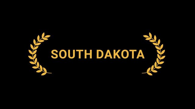 South Dakota Laurel Wreath Badge Animation