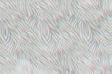 A colorful, abstract pattern of zigzags and stripes