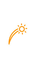 Firework icon vector in orange color line and white background 