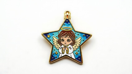 Adorable angel ornament with halo and wings brings joy and hope to the holiday season