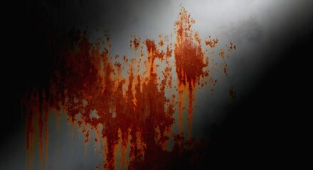 Dramatic Rust Stains on Metallic Surface with Gradual Light and