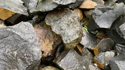 Fototapete Rund Brennholz Stone stack of firewood  © sghsty