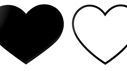 A stylized heart logo in black, symbolizing love, with various design variations, featuring bold lines, elegant curves, and minimalist aesthetics, set against a clean and simple background, with the h