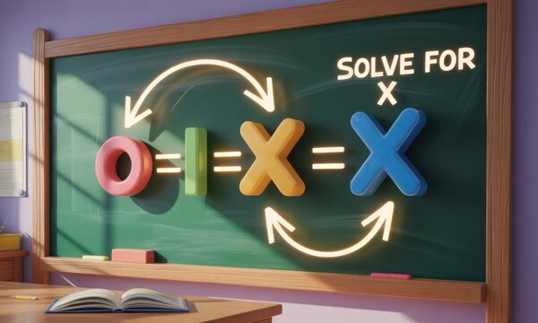 Classroom chalkboard with math equation - Powered by Adobe