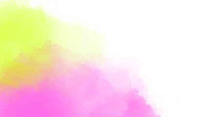  Abstract watercolor splash of pink and yellow on white background